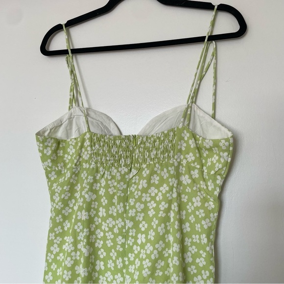 Princess Polly Lara Floral Green Mini Dress Size 8 - Picture 14 of 16